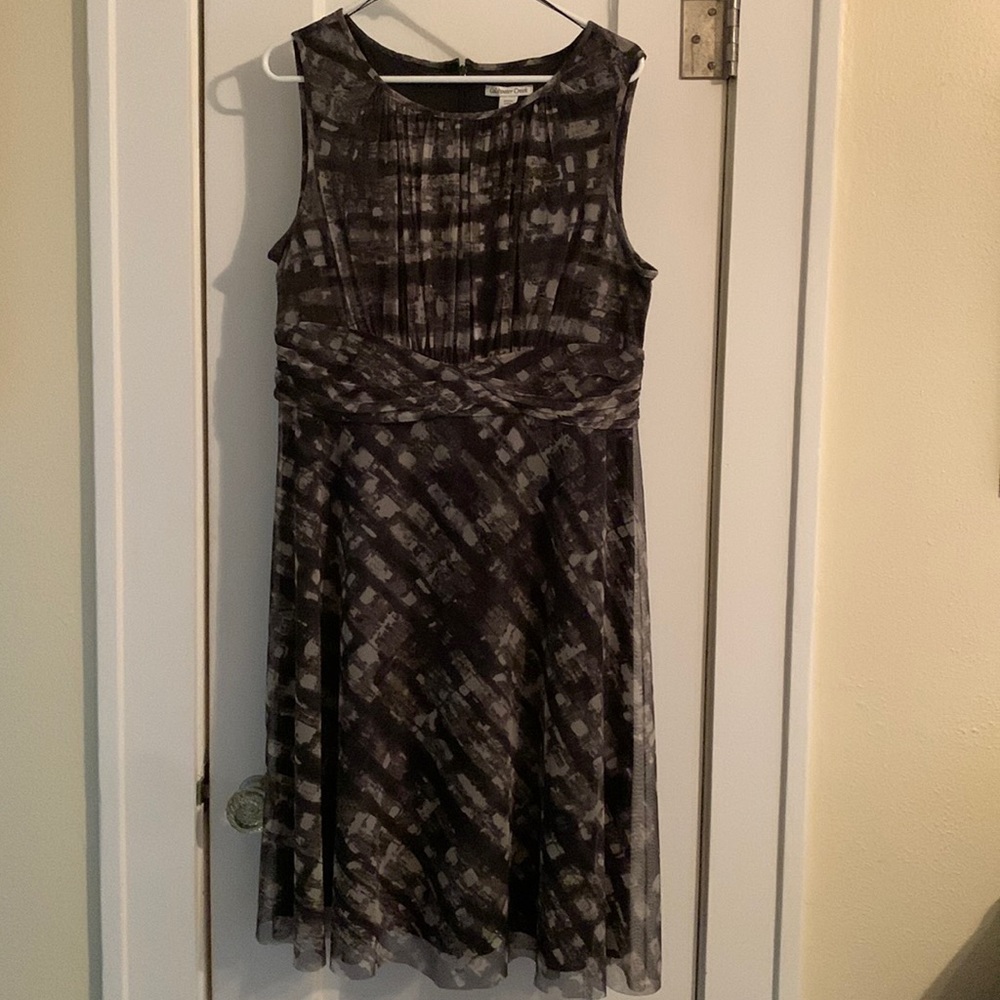 CWC Dress: Dressy, Full Lined, Comfy Stretch, Swirl Skirt, Back zip, Lightweight